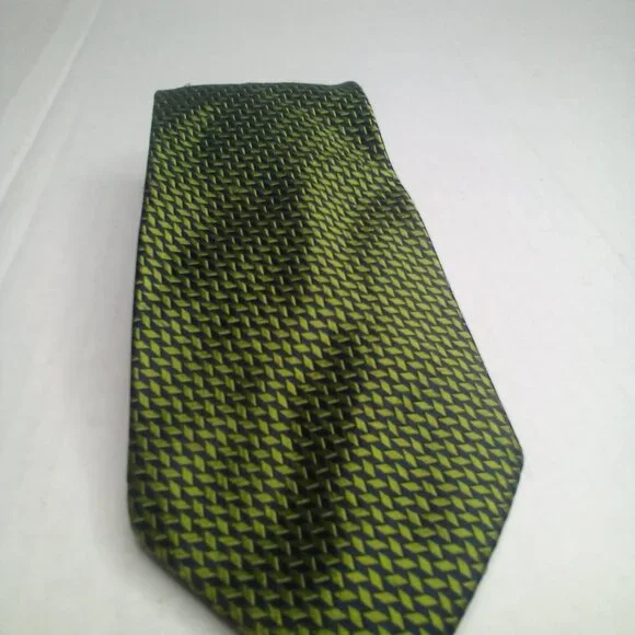 John Hill Executive Collection Men Tie Necktie Silk Green Black - Picture 6 of 7